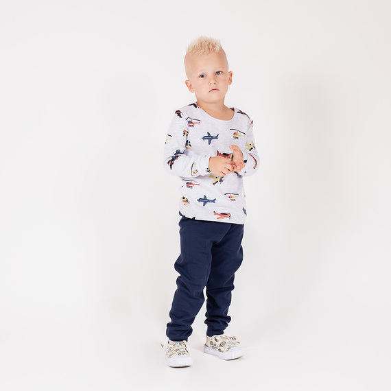 219036 Willy Piżama dziecięca Nicol – bawełna, długi rękaw, samoloty
