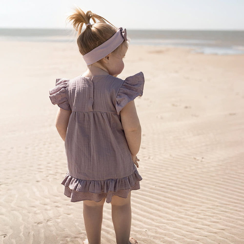 Botanic Sukienka muślinowa Eevi - wrzos