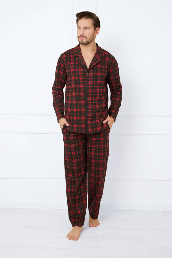 Nicolas Piżama Męska długi rękaw, długie spodnie Italian Fashion - druk 