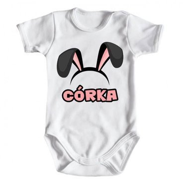 "Córka Wielkanoc" Body krótki rękaw Moocha biały