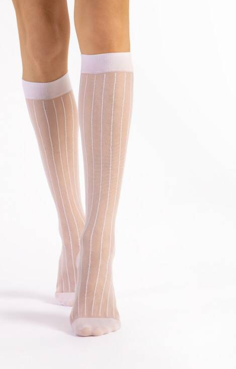 G 2144 Linea Skarpetki Podkolanówki 15den Fiore - white