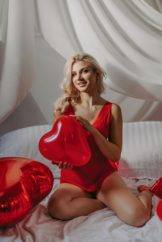 2126 Herty Koszula Nocna Siateczkowa Teyli - czerwona