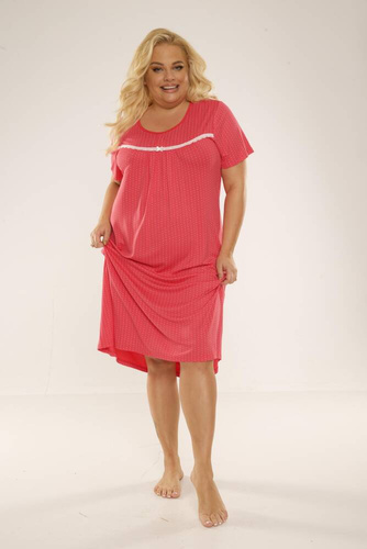 447 Juliette Koszulka nocna Plus Size Forex - malina kropki
