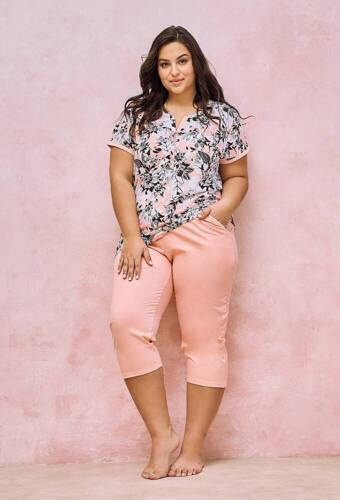 3131/3166 Lana   Piżama damska Taro morelowy