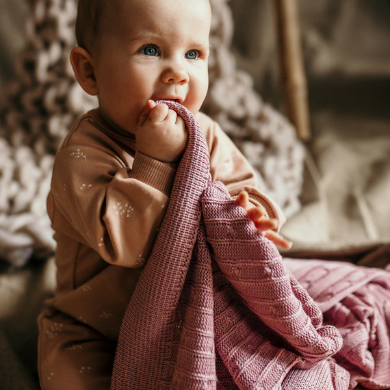 Kocyk dziany bawełniany Eevi- łosoś