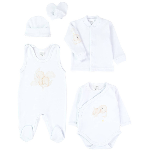 Śpiący Królik-Love wyprawka niemowlęca 5 częściowa Martex