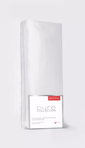 Pure prześcieradło satynowe z gumką jednobarwne Detexpol srebrny