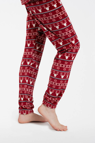 Islandia Polarowy Komplet Damski Italian Fashion - druk bordowy