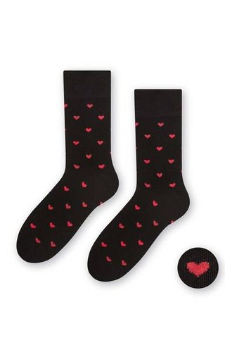 Art.136 Skarpety Walentynkowe Męskie  Steven - 009 czarny