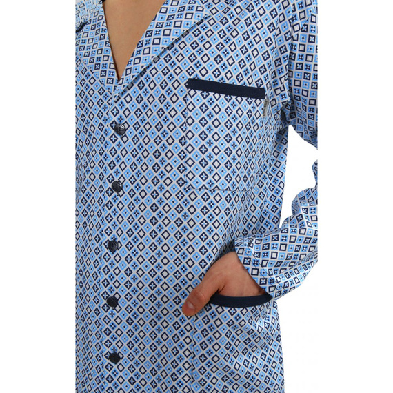 2210/16 Rozpinana Piżama Męska Sesto Senso - granatowy