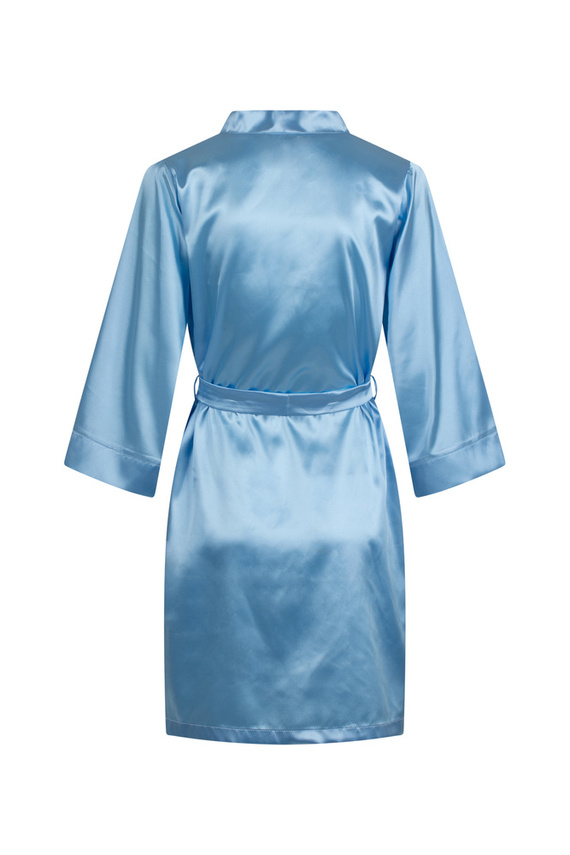 Vesna Szlafrok damski satynowy ByShelly - błękitny