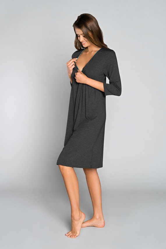 Sonata ciążowa i do karmienia 3/4 rękaw Italia Fashion - ciemny melanż/łosoś 