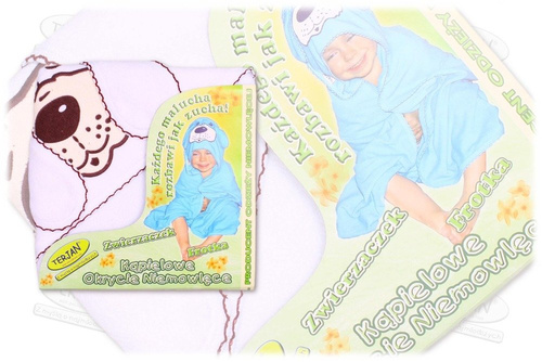 Niemowlęce okrycie kąpielowe "Piesek" Terjan - biały