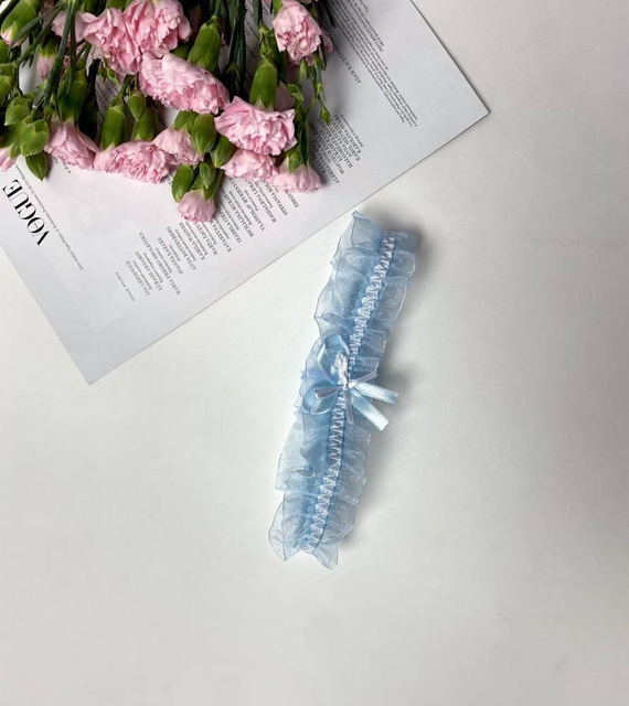 221 Podwiązka szyfonowa De Lafense - jasny niebieski