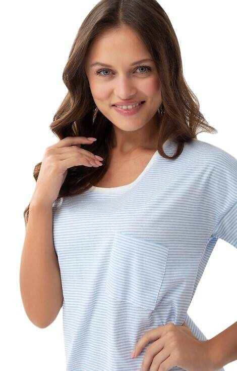 206 Koszula Nocna Luna - niebieski