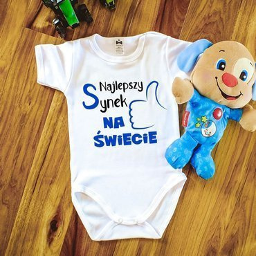 Body krótki rękaw "Najlepszy SYNEK na świecie" Moocha biały