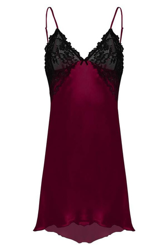 Evelyn Halka satynowa koszulka damska DKaren - bordo