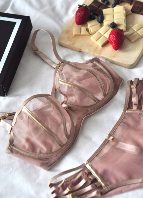 19120 Naked Biustonosz balkonetka Mediolano beżowy