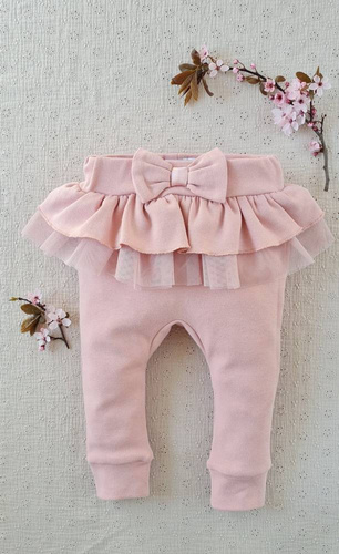 1710S-PP Cherry Spodenki niemowlęce Marija - powder pink 