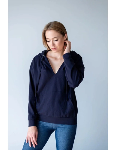 502 Bluza ciążowa z kapturem MIRACLE- granat