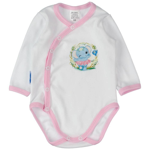 Wesoły słonik komplet body z półśpiochem Martex różowy