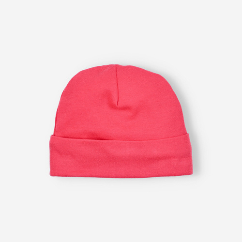 ABN-4059 Kolorowy Las Czapka niemowlęca z bawełny organicznej Nini malinowy