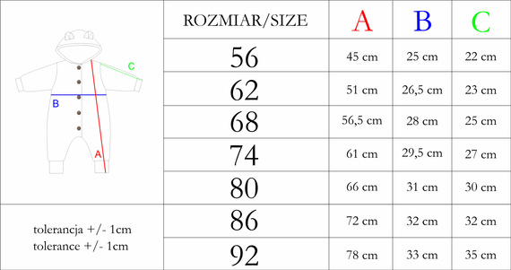 211301 Toys Pajac dresowy z podszewką Nicol
