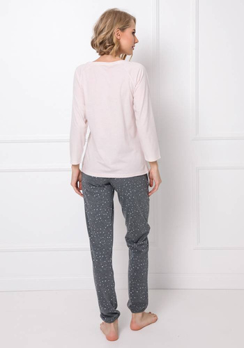Debbie Long Piżama damska Aruelle - pink/grey