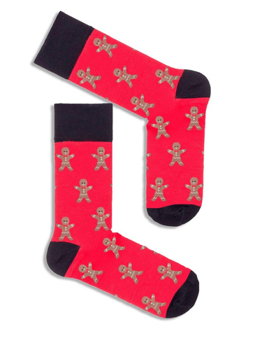 1290.015 Ciastka – świąteczne skarpety męskie Milena, czerwony
