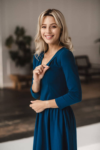 Just Milk Sukienka do karmienia rękaw 7/8 Milk&Love poseidon