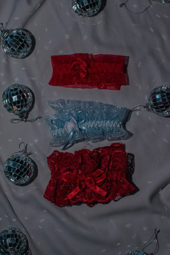 221 Podwiązka szyfonowa De Lafense - jasny niebieski