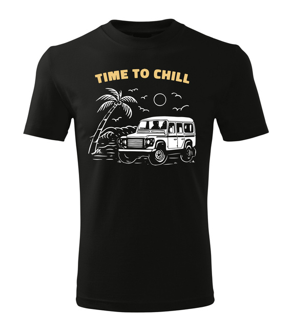 "WAKACJE – TIME TO CHILL" koszulka męska Moocha czarny