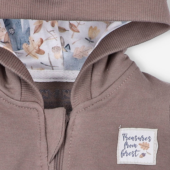Skarby Jesieni Bluza dresowa z kapturem z bawełny organicznej Nini brązowy