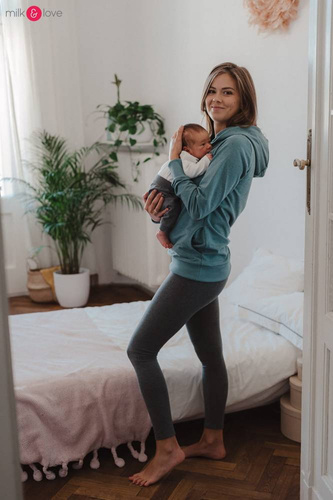 Długie legginsy z niskim pasem Milk&Love ciemny szary melanż