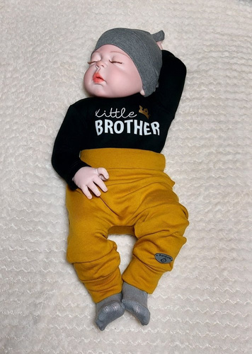 "Little Brother" Body z długim rękawem Bambarillo szary (w)