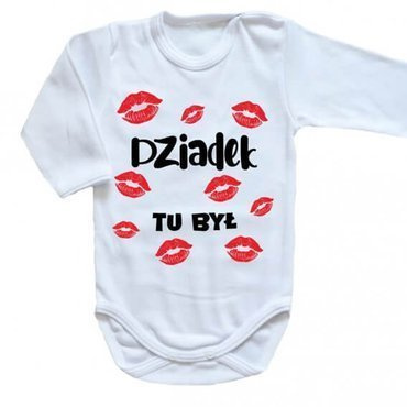 "DZIADEK tu był" Body długi rękaw Moocha biały