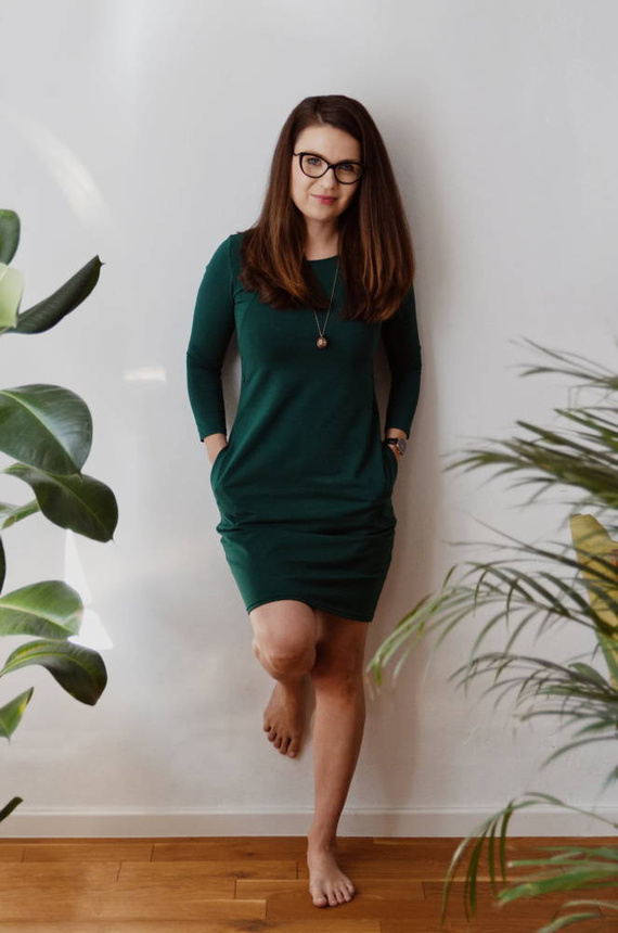 Milky Way sukienka ciążowa i do karmienia rękaw 7/8 Milk&Love butelkowa zieleń