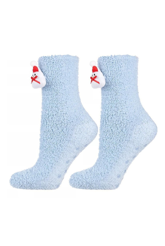 Skarpety CSLS250-030 ABS Moraj błękitny– świąteczne skarpety unisex z bałwankiem