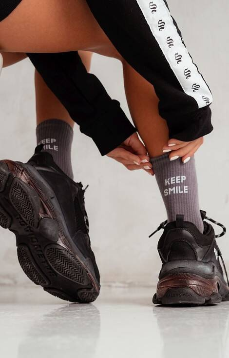 0200-095 Keep Smile Skarpety damskie Milena - szary