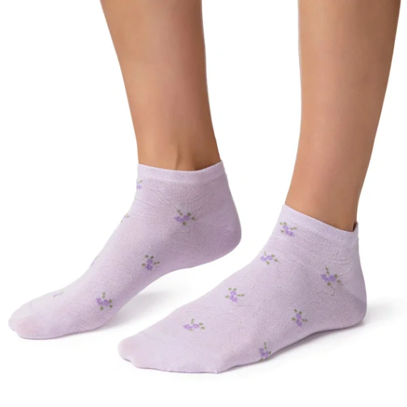 Stopki damskie Steven 114 Summer bawełniane cienkie do sneakersów fioletowy jasny 171