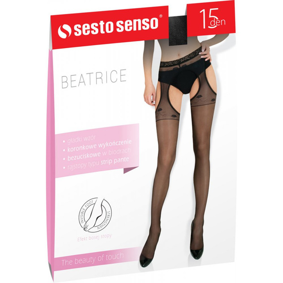 Beatrice Rajstopy imitujące pończochy Sesto Senso- biały