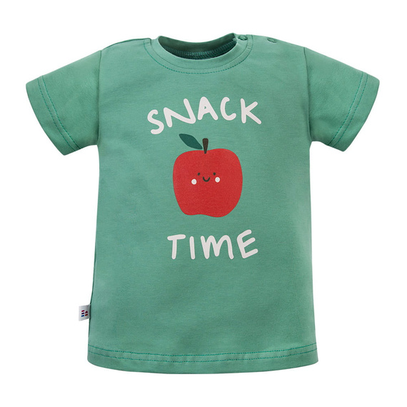 T-shirt dziecięcy Eevi Snack Time bawełna elastyczny wygodny-zielony