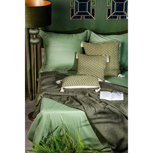 Montenegro Poszewka z grubej tkaniny bawełnianej Eurofirany oliwkowy