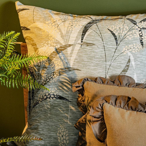 Montenegro 6 pościel z bawełny liście Eurofirany oliwkowy