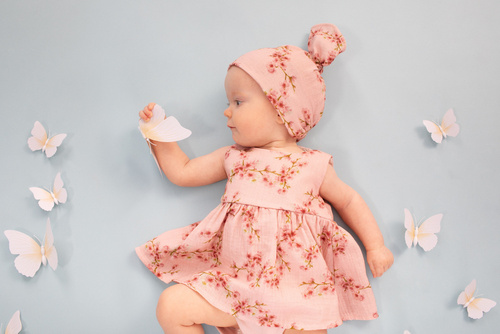 Summer Mood Sukienko-body na ramiączkach Pinokio - róż kwiaty