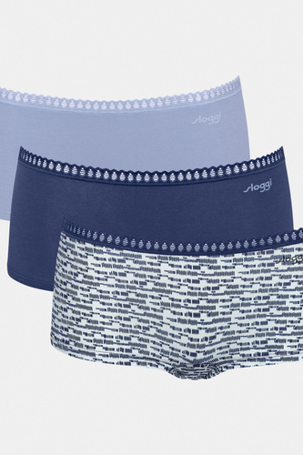 GO Crush Short  C3P  Szorty Damskie 3-pak Sloggi - V003 niebieski 