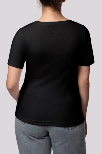 Ribbed Koszulka damska w prążek Mona czarny