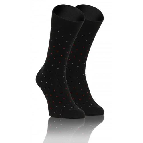 Classic Skarpety męskie garniturowe Sesto Senso wzór kropki czarny