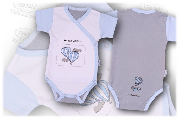 Body kopertowe krótki rękaw "BALONIK" różowy Terjan