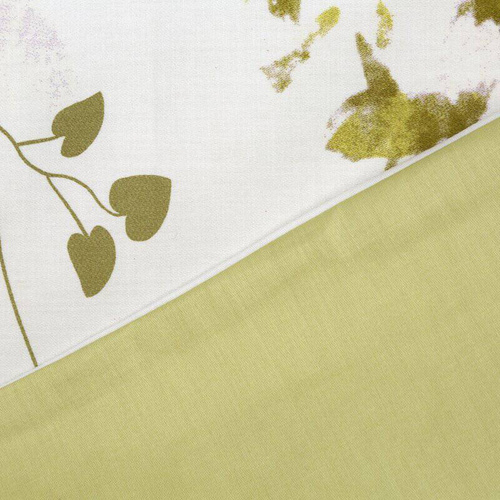 Nika 22 pościel satynowa gałązki Eurofirany zielony-kremowy
